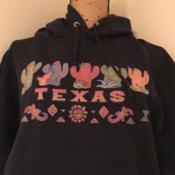 Texas Graphic Black Long Sleeve Pullover Hoodie-L - Picture 3 of 11